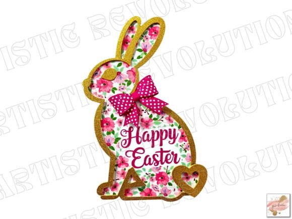 3D Floral Bunny Easter PNG Ideas