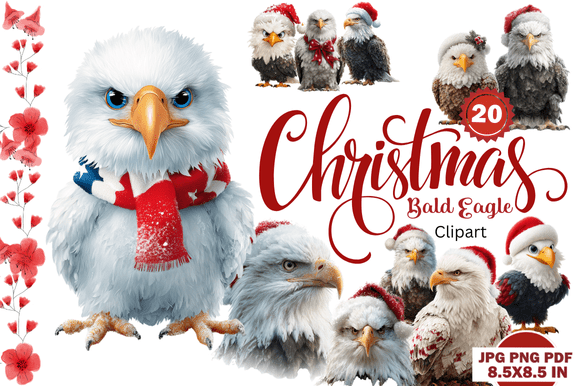 Christmas Bald Eagle Clipart: Merging Holiday Cheer with American Symbolism