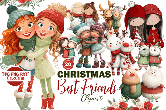 Christmas Best Friends Clipart: A Visual Asset for Modern Brand Storytelling and Seasonal Connection