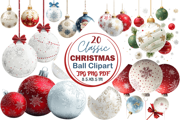 Classic Christmas Ball Clipart: A Timeless Design Asset