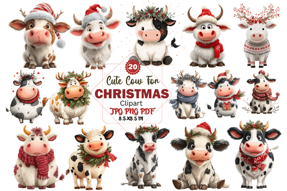 Cute Cow for Christmas Clipart: A Whimsical Trend with Practical Appeal