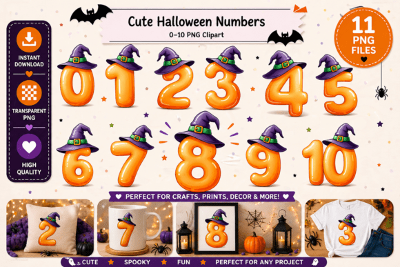 Cute Halloween Numbers Clipart: A Practical Tool for Seasonal Design Work