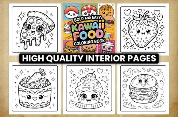 Exploring the Charm of Bold and Easy Kawaii Food Coloring Pages