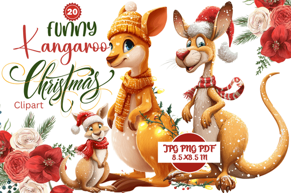 Funny Kangaroo Christmas Clipart: Unexpectedly Perfect for Holiday Projects