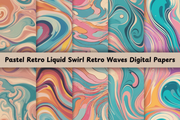 Pastel Retro Liquid Swirl Waves