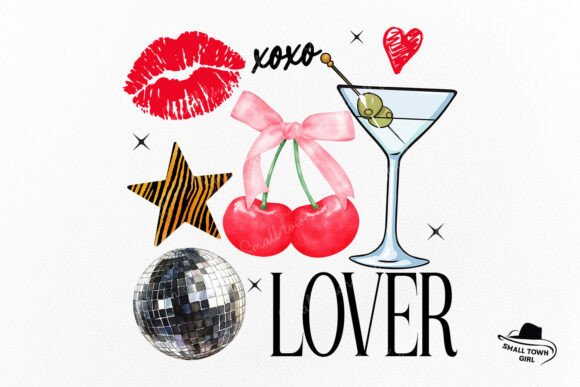 Retro Valentine Cherry XOXO Love Collage: A Nostalgic Design Asset for Modern Creativity