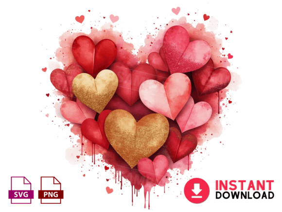 The Art of Expression: Watercolor Valentine Day Heart PNG in Modern Design